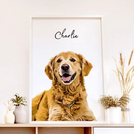 Custom Pet Portrait - Pet Photo + Name